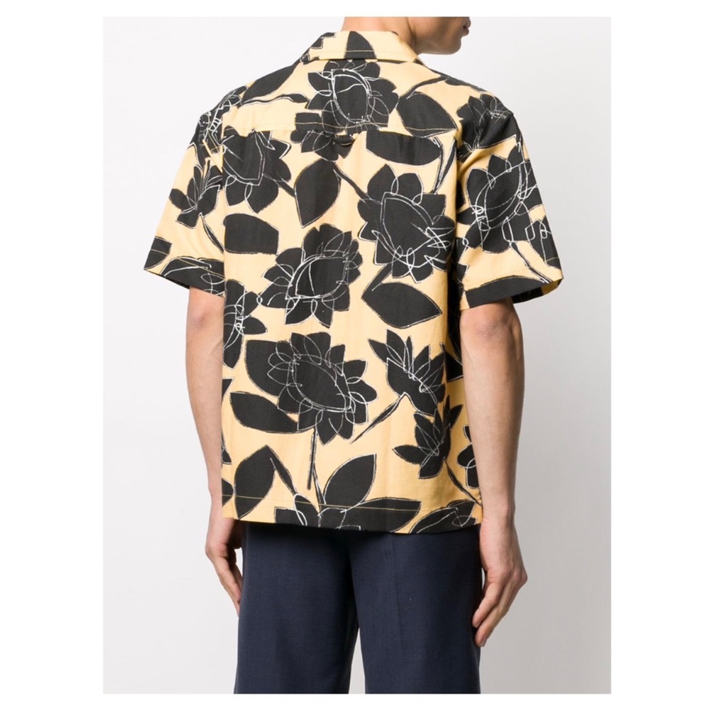 NWT Jacquemus Jean Camp-Collar Printed 100% Cotton Shirt Floral Yellow Print 50 - Picture 7 of 15